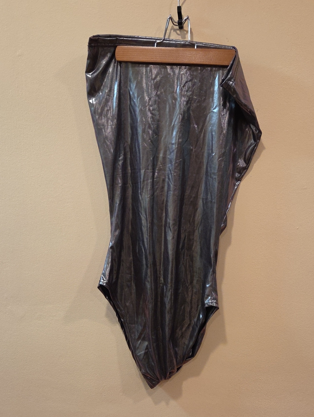 Metallic Silver Shiny Bodysuit